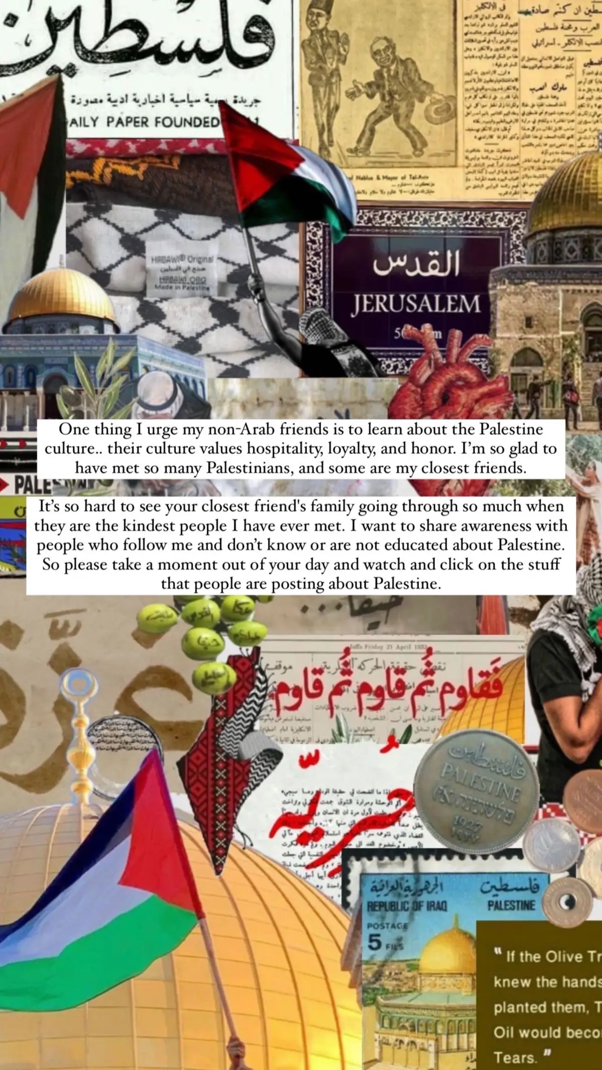 It was free Palestine yesterday, it's free Palestine today, it's free Palestine tomorrow, it's free Palestine until Palestine is free. Never lose your hope for Palestine. Keep hoping for their freedom. #freepalestine 