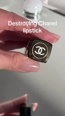 Destroying Chanel!😳 #destroyingmakeup #chanellipstick #makeup #ugc #ugccontentcreator 