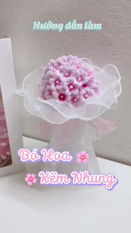Hướng dẫn cách tự làm bó hoa bằng kẽm nhung xinhh #handmade #hoakemnhung #bohoakemnhung #decor #xh 