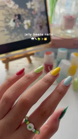 Nemu warna baru yg gemuy gemuyyyy✨☁️🎀🥝 #jellybeannails #jellynails #colorfullnails #kutekpastel #nailart #nailpolish #kutek 