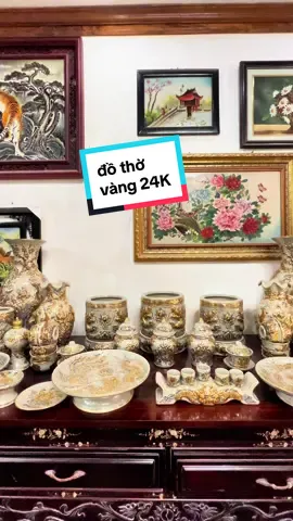 Ban thờ men rạn đắp nổi vẽ vàng 24K Hà Gốm Bát Tràng. #thucongmynghe #dothocung #gomsubattrang #hagom 