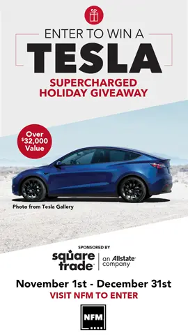 NFM is always on the cutting-eage of innovation, which is why we are teaming up with Square Trade to give one lucky visitor a Tesla Model Y! Over $32,000 Value! Stop in-store from November 1st to December 31st and enter for your chance to win. #christmasgiveaway #nfm #nebraskafurnituremart #teslagiveaway #etw #squaretrade
