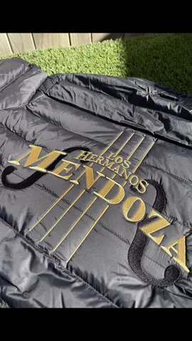 Clean embroidered puffer jackets for @Los Hermanos Mendoza 🔥 #loshermanosmendoza #music #embroidery #custom #brand 