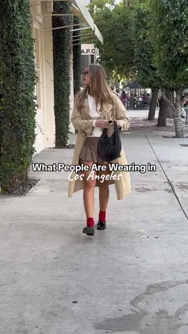 Trench coats, sweaters & blazers - skirts & pops of colors, LA you are just so chic ❤️ here are some style inspirations for the next time you’re in Los Angeles ⭐️ what are your favorite outfits? 😍  #whatpeoplearewearing #losangeles #StreetStyle #StreetFashion #outfitideas #fashiontok 