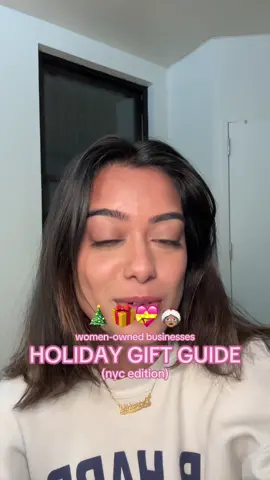 holiday shopping list highlighting women owned businesses in the city 💖🎀🎁 #nyc #newyorkcity #holiday #christmas #gift #womenownedbusiness #giftguide #greenscreen 