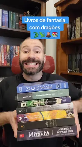 Livros de fantasia que possuem dragões ou animais conhecidos no mundo como dragões.  Conhecem algum legal? #fantasybooktok #livrostiktok #bookshelf #booktokfyp #dicadelivro 