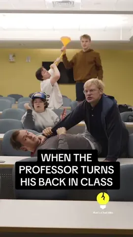the professor doesn’t have a clue #collegelife #thatsabadidea #lecture #class #shenanigans 