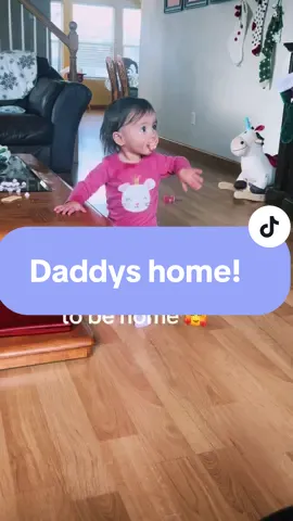 She gets excited when dad comes home! #daddysgirl #excitedfordad #fyp #fypシ゚viral #daughter #MomsofTikTok 