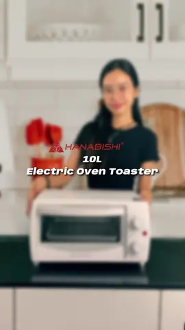 HANABISHI 10L OVEN TOASTER. A durable kitchen buddy from a trusted brand for a long time. You'll never go wrong with Hanabishi. Click the yellow basket to check out. #Hanabishi #appliances #trustedbrand #qualityproduct #yearwarranty #kitchen #Home #TrustedQuality #InnovativeDesign #oven #5yearswarranty #cooking