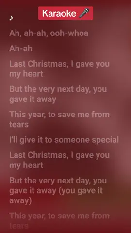 Karaoke: Last Christmas - Wham! #sing #karaoke #lyrics #cantejunto #lastchristmas #wham 