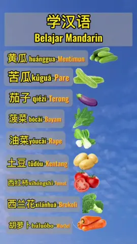 Nama Sayuran dalam bahasa Mandarin#belajarbahasacina #mandarinindonesia #belajarbahasamandarin 