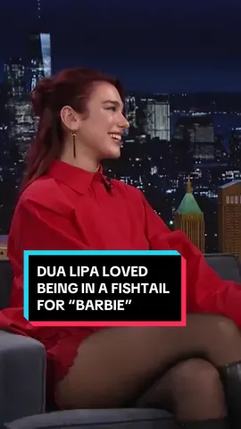 @Dua Lipa loved being in a fishtail for @Barbie Movie 🧜‍♀️ #FallonTonight #DuaLipa #Barbie #BarbieMovie 
