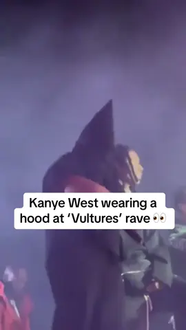 #KanyeWest wearing a hood at ‘Vultures’ rave 👀 What y’all think about this?