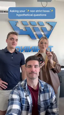 Asking our ✨non strict boss✨ hypothetical questions.            #nonstrict #boss #questions