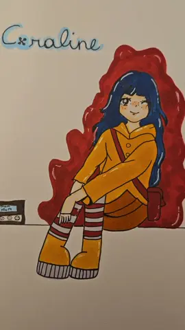 I Tried drawing coraline in my style <3 tbh i was kinda scared of the movie  when i was small, but i still love the movie :D #artistsoftiktok #viraltiktok #fypage #viralvideo #fypシ゚viral #coraline 