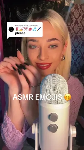 Replying to @Ali more emojis as requested!! i was excited to try out more sounds with the microphone✨💕🤭 #ASMR #asmremojichallenge #asmremojis #asmrmicrophone #asmrtapping #asmrnails #asmrrequest #asmrscissors #asmrmakeup #asmrwater #asmrwriting #asmrmultipletriggers 