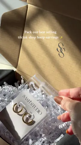 These are flying off the shelf! ✨📦 #giftsforher #jewelryfyp #giftsforfriends #giftguideforher #guftideasforher #goldhoopearrings #earringcheck #minimalaccessories #shopjewelry #girlthings #girliesoftiktok #statementjewelry #readytoshine #accessorizeme #packanorderwithme #packingorders #ootdshare #smallbusinesscheck #jewelrygiftideas #stockingstuffers #girliesonabudget #girlieslovethevibes 