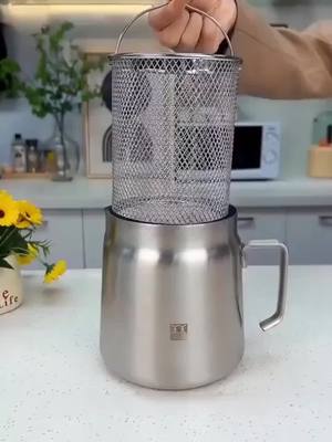 304 Stainless Steel Oil Strainer Pot, Large Capacity Oil Separator for Kitchen Home Use.