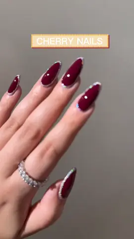 Cherry Nails 🍒✨ #nails #nailart #tutorial #tutorialnailart #nailsimple #nailsartvideos #cherry #cherrynails #merrychristmas #christmassnails #masukberanda #masukberandafyp #viral #viralvideo #viraltiktok #fypシ #fyp #fypシ゚viral 