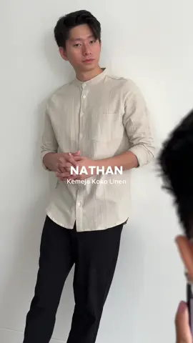 NATHAN KOKO - Kemeja Linen kerah shanghai  Ada warna beige dan olive color code buat event Christmas nih 🎄🎁 #BelanjaDiTiktokLagi #BeliLokal #TikTokComeback #COZYCLUB #kemejakokopria #kemejalinen #linenshirt 