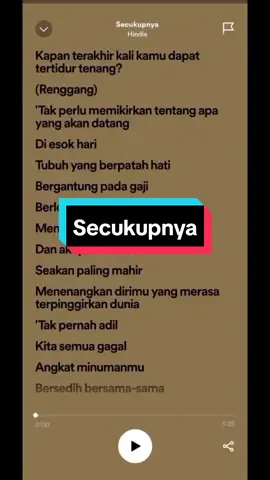 Secukupnya | Hindia #LYRICS #Secukupnya #Hindia @Hindia 