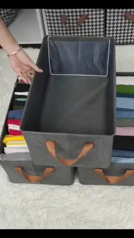 Foldable Large Clothes Storage Box Wardrobe Closet Drawer Storage Basket Underwear Organizer Jeans Socks Waterproof Storage Box Cotton Grey  #fyp #fypシ #fypシ゚viral #foryourpage 