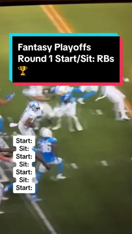 Start And Sit RBs For Round 1 Of The Fantasy Playoffs🏆#nfl #fantasyfootball #fantasyfootballtips #fyp 