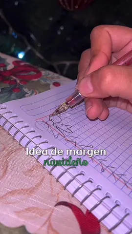 Idea de margen navideño para tus apuntes bonitos🌲 #fyp #ideademargen #christmas #apuntesbonitos #aesthet 