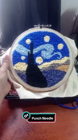 ⭐ Punch Needle ⭐ #starrynight #thestarrynight #starrynightvangogh #punchneedle #punchneedletiktok #fyp #handmade #handmadecraft #craft #vangogh #crafter #craftersoftiktok 
