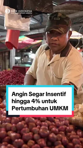 Berita baik bagi UMKM! Bank Indonesia memberikan insentif hingga 4% melalui kebijakan likuiditas makroprudensial (KLM)! 💪 #SobatRupiah, Ini merupakan salah satu upaya BI untuk memberikan dorongan positif bagi pertumbuhan UMKM di 2024. Melalui peningkatan akses kredit dan berbagai upaya penguatan sektor UMKM, diharapkan kebijakan ini bisa meningkatkan optimisme bagi UMKM sehingga dapat turut #BeriMakna memberikan dampak positif terhadap pertumbuhan ekonomi Indonesia. 🚀 #diSetiapMaknaIndonesia