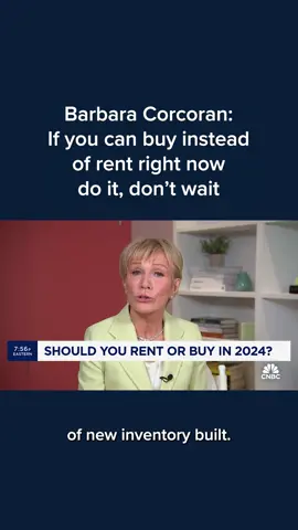 Shark Tank’s Barbara Corcoran on whether now is a good time to buy a house. Watch more of her interview, at the #linkinbio. #cnbc 
