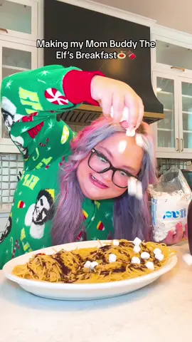 I think she wants it again tomorrow…🥰🍝 #elf #christmas #prank 
