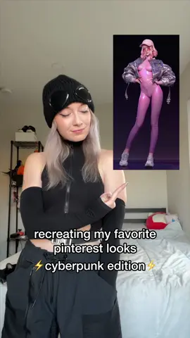 cyberpunk art vs irl outfit 👀⚡️ #pinterestoutfits #pinterestinspired #cyberpunkstyle #cyberpunkaesthetic 