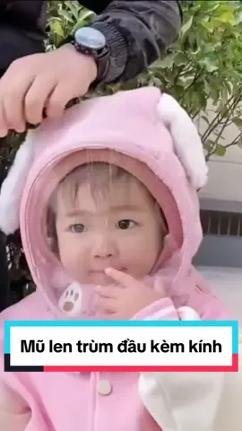Trời sắp lạnh rồi. Ba mẹ mua cho bé: Mũ len lông cừu trùm đầu kèm kính. Vừa tránh bụi, vừa hạn chế cảm ho sổ mũi khi ra đường nhé #mutrumdau #mutrumdautreem #mutrumdauchobe #conyeu #xh #xuhuongtiktok 