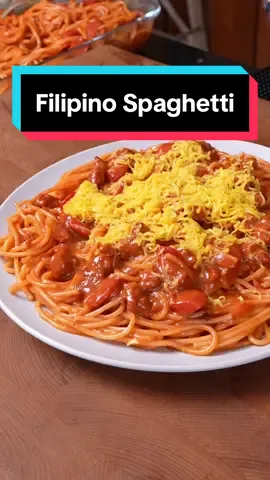 Replying to @thearcherapollo EAT of PASS? Spaghetti - the FILIPINO WAY 🇵🇭🍝 1/2kg Spaghetti noodles Water for boiling pasta Salt  Sauce: 1/2 kg lean ground pork 4 cloves garlic 1 medium onion 2 pcs. beef cubes (optional, but recommended) 10 pcs. hotdogs 1/2kg or more store-bought spaghetti sauce, Filipino Style  1 1/3 cup of banana catsup 1/2 to 1 whole can of JollyCow Condensada 390g  Ground Black Pepper to taste Fish sauce to taste Cheddar or Processed Cheese for topping You can get JollyCow Condensada in Shopee, Lazada, and Acemarket.ph #JollyCowPH #CreamySarap #december #christmas #christmasfood #xmas #xmasfood #food #foodlovers #FoodLover #foodieph #Foodie #delicious #fyp #tiktokfood #FoodTok #Recipe #cooking #FoodLover #delicious #yummy #abimarquez