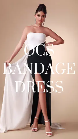 Black and white 🎀 evening dress #fashion #fyp #fashiondress #elegantdress #bandagedress #blackandwhite 