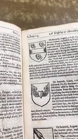 It’s a recipe book for your own coat of arms! 🛡️ This 2nd edition of Guillim’s Display of Heraldrie, printed in 1638, has something for every taste, from unicorns to bats and from boats to hammers 🔨  This copy is held by the Winterthur Library, and a different copy is digitized on Internet Archive 📖  #fyp #BookTok #rarebooks #librarytiktok #library #heraldry #coatofarms #medievaltiktok 