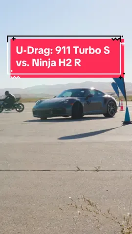 It’s super car vs. sport bike in our latest U-Drag Race as the Porsche 911 Turbo S takes on the Kawasaki Ninja H2 R 👀 Are the results what you expected? #cartok #cartiktok #porsche #kawasakininja #sportbike #supercarstiktok #supercar #biketok 