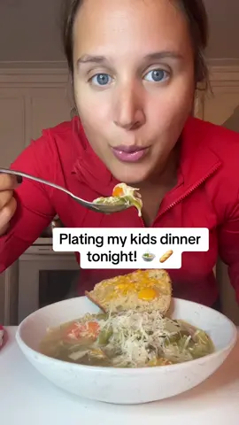Plating mine and my kids dinner! Chicken noodle soup and cheesy garlic bread! #foryou #MomsofTikTok #kids #toddler #dinner #food #Foodie #Recipe #eating #idea #soup 