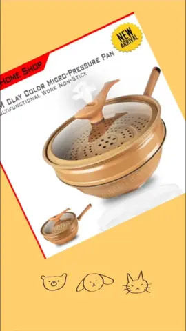 Ringgit Home Shop 32CM Clay ColorMicro-Pressure Wok Non-Stick Pan HouseholdLess Oil Smoke Stuffing Stew Pot MultifunctionalWork Gas Stove Suitable for Pots with steamertray