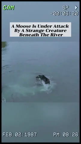 A moose is under attack by a strange creature. #wildanimals #animals #fyp 