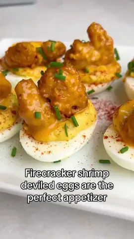So poppable - fried shrimp tossed in firecracker sauce using @Moore’s Marinades and Sauces this is our favorite holiday appetizer #deviledeggsrecipe #holidayappetizer #holidayappetizers #shrimpdeviledeggs #friedshrimpdeviledeggs #christmasrecipe2023 #christmasappetizer 