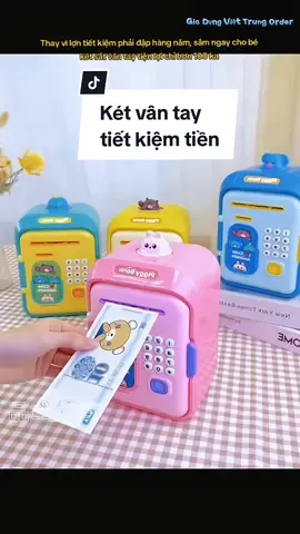 Két sắt vân tay thông mình cho bé, hộp tiết kiệm tiền  #trending #xuhuong #noidiatrung #dogiadung #londat #tietkiem #vantay 