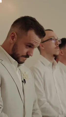 That moment when you see your bride 😭 #weddingvideographer #fyp #weddingtiktok #groomcrying #groomcries #firstlook #weddingceremony 
