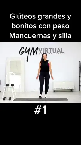 Glúteos grandes y bonitos con peso Mancuernas y silla #gymvirtual #gluteos #mancuernas #tiktok 