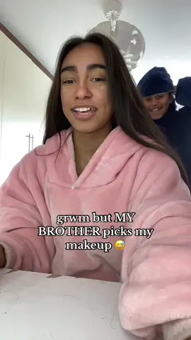 grwm brother picks makeup 😅 #grwm #brotherpicksmymakeup #grwmbrother #brother #tiktok #trending #viral #fyp #relatable #repost #brothersister 