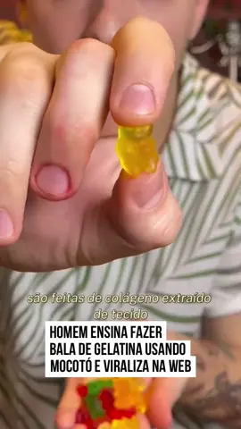 Um vídeo tem dado o que falar nas redes sociais neste fim de semana. Nas imagens, o jovem ensina pessoas a fabricarem suas próprias balinhas de gelatina usando pé de boi - o famoso mocotó. Apesar de ser conhecido que a gelatina é feita através do colágeno, como o presente no mocotó, algumas pessoas não se mostraram muito contentes com a receita.  