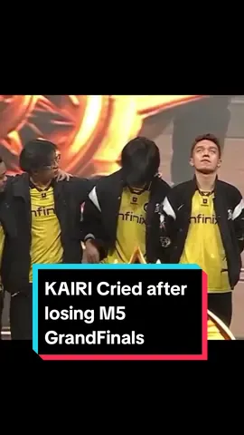 KAIRI cried after losing M5 GrandFinals VS AP BREN Grabe yung laban pang world champions talaga 😭 #mlbbm5 #pinaslangmalakas #m5cheer4u #mlbb #fyp #mobilelegends #timetojoinm5  #onicesport #kairi #onicindonesia #ml 
