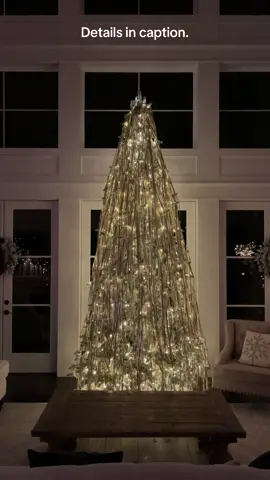 GO to my Profile + tap 🔗 + type “New Year’s Eve Tinsel Tree” into the search bar.  Last year this New Year's Eve Tinsel Tree went viral! If you took a peek at the comments you know that there was a big split between people who loved and hated it. Then the trolls attacked it, and rather than turning off comments I blocked/deleted the worst (there is no need for foul language over something like this). Honestly, this Tinsel Curtain New Year’s Eve Decor was a much-debated topic in our own family. I had seen the trend to use a tinsel curtain instead of the traditional tinsel weeks previously (in 2022) and thought it would be a great alternative to messy tinsel as a fun way to decorate our Christmas tree after Christmas for New Year's Eve. When I mentioned it to my sister she said she had seen the trend online and thought it looked funny. I later told Roger of my plans and he immediately encouraged me AWAY from the idea. Neither my sister nor my husband could deter me from the idea that it would look awesome on our 12-foot Christmas tree. Honestly, I was so smug about it as I started hanging the curtain on the tree. But you know what they say about pride… As Roger hung the last piece at the top I stepped back and realized that I had made a huge mistake. Humility washed over me and all I could do was laugh at how wrong I had been. It may have looked better if I had used less, layered them more, or used thinner tinsel, but as it was, it wasn’t how I pictured it. I apologized for being wrong and Roger offered to take it down, but at that point, I decided to just go with it. I was hoping that this would be a reminder to me as we moved into the new year to be more humble, to listen more to the advice of the ones I trust, and to let go and keep moving forward when things don’t go according to plan. The good news is, that it looks much better at night, at least in real life. My sweet mother was playing with little Roger Dale while we worked and kindly said that it looked like something a fancy hotel would do for New Year’s Eve. After it went viral, and the trolls came trolling into the comments, I realized that hurt people try to hurt people. And I had two choices, let the hurtful comments and messages take root inside of me. Or let the pain in this world push me forward to spread love and light. So I prayed, and over the last year I have been working hard not to be snarky and clap back, but to respond with love and kindness, and as needed, block/delete. We have been getting more involved with our community and church as well as with donations to help those with financial needs around the world. So even though many people hated this New Year's Eve Tinsel Tree, the end result (ie the aftermath) was something I can't regret because it has led me to a more fulfilled life as I love giving back. And for those of you who love the tinsel tree for New Year's Eve, I'm so happy you like it and I hope you have fun creating your own for New Year's Eve!