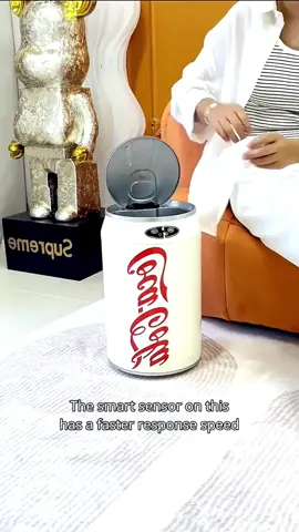 Creative coke can trash can,induction to open the lid,easy to use.#creative #dustbin #individuality #respond 